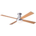 Modern Fan Ball Brushed Aluminum 52" Flush Mount Ceiling Fan with Maple Blades and Remote Control - ALCOVE LIGHTING