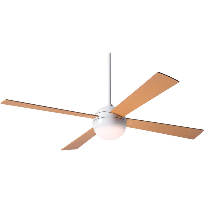 Modern Fan Ball Gloss White 42" Ceiling Fan with Maple Blades and Remote Control - ALCOVE LIGHTING