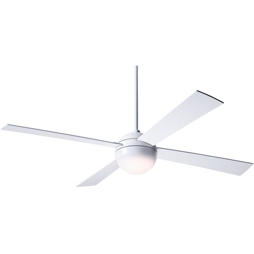 Modern Fan Ball Gloss White 52" Ceiling Fan with White Blades and Remote Control - ALCOVE LIGHTING