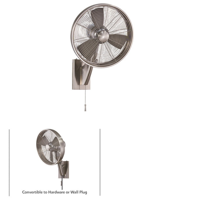 Minka Aire F307-BN Anywhere Brushed Nickel 15" Indoor/Outdoor Wall Mount Fan