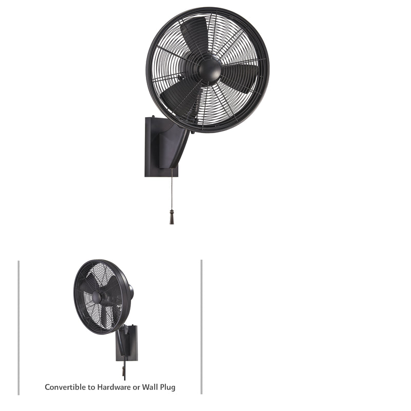 Minka Aire Anywhere F307-MBK 15-Inch Indoor/Outdoor Wall Mount Fan in Matte Black