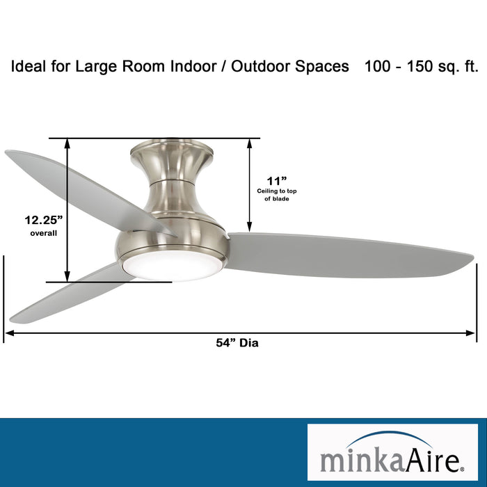 Minka Aire Concept III 54 in. LED Indoor/Outdoor Brushed Nickel Wet Smart Ceiling Fan