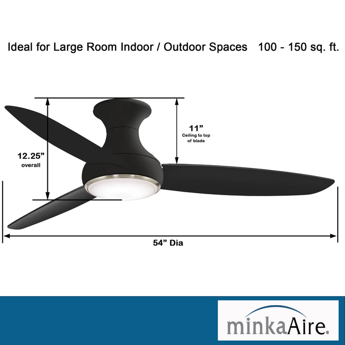 Minka Aire Concept III 54 in. LED Indoor/Outdoor Coal Smart Ceiling Fan