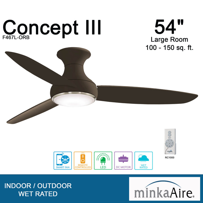 Minka Aire Concept III 54 in. LED Indoor/Outdoor Oil Rubbed Bronze Smart Ceiling Fan