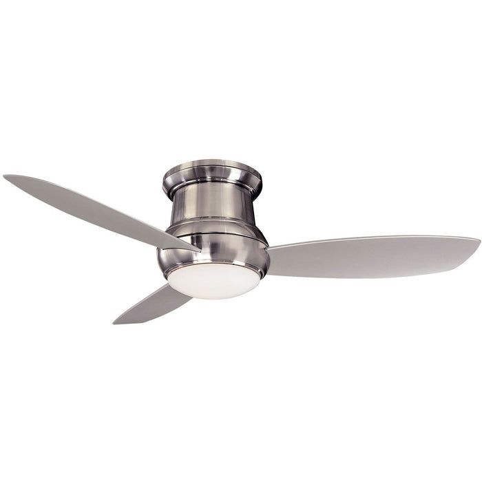 Minka Aire F474L-BNW Concept II Brushed Nickel Wet 52" Outdoor Flush Mount Ceiling Fan with Wall Control - ALCOVE LIGHTING