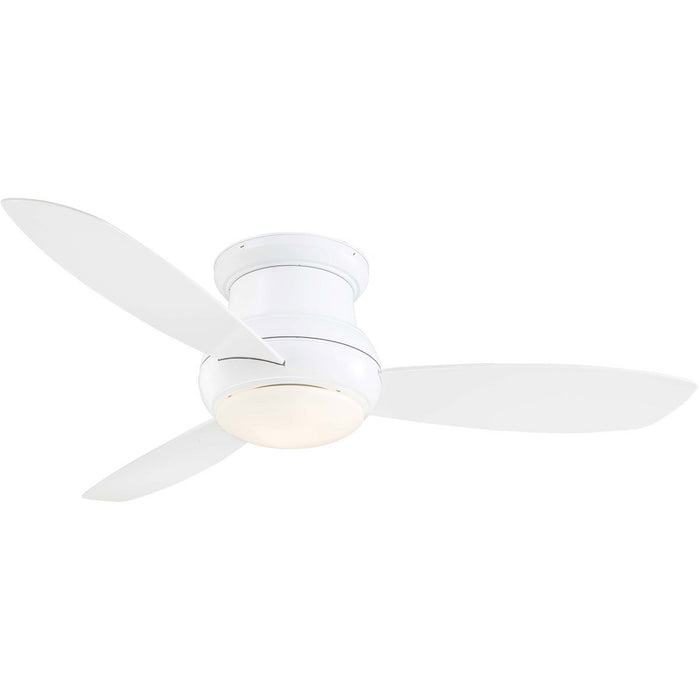 Minka Aire F474L-WH Concept II Wet White 52" Outdoor Flush Mount Ceiling Fan with Wall Control - ALCOVE LIGHTING