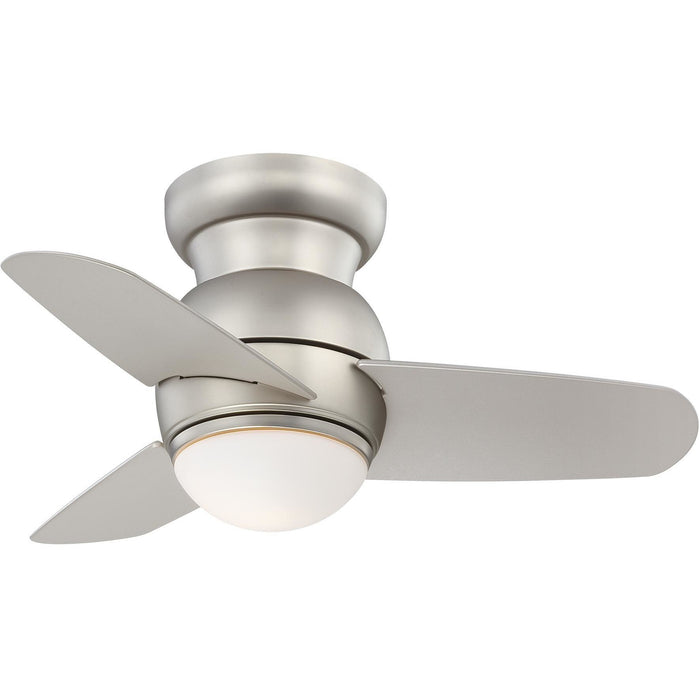 Minka Aire F510L-BS Spacesaver Brushed Steel 26" Flush Mount Ceiling Fan with Wall Control - ALCOVE LIGHTING