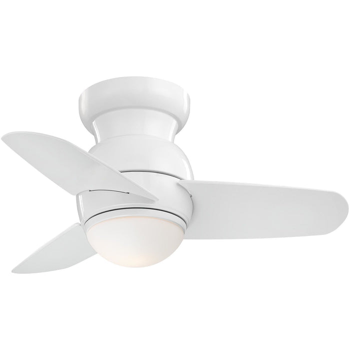 Minka Aire F510L-WH Spacesaver White 26" Flush Mount Ceiling Fan with Wall Control - ALCOVE LIGHTING