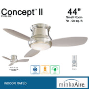 Minka Aire Concept II 44 in. LED Indoor Brushed Nickel Ceiling Fan - ALCOVE LIGHTING