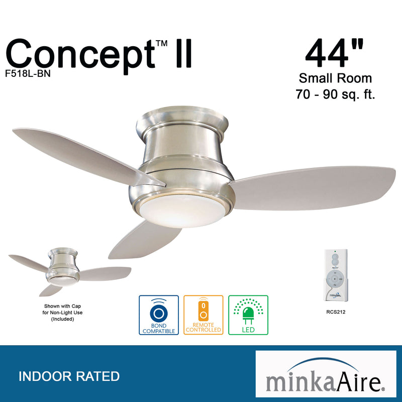 Minka Aire Concept II 44 in. LED Indoor Brushed Nickel Ceiling Fan - ALCOVE LIGHTING