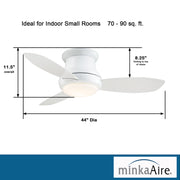 Minka Aire Concept II 44 in. LED Indoor White Flush Mount Ceiling Fan - ALCOVE LIGHTING