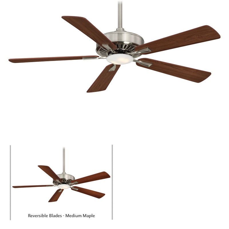 Minka Aire Contractor LED F556L-BN/DW 52-Inch Ceiling Fan in Brushed Nickel with Remote