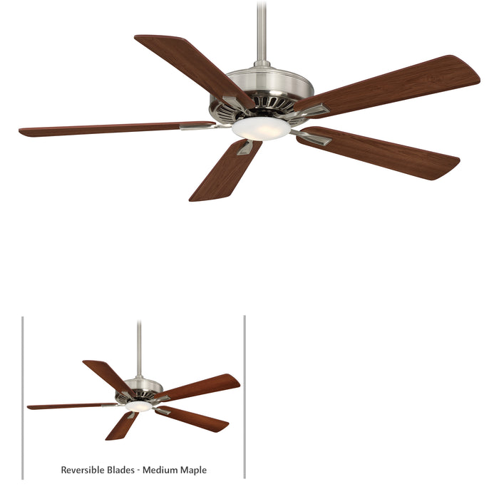 Minka Aire F556L-BN/DW Contractor LED Brushed Nickel 52" Ceiling Fan with Remote