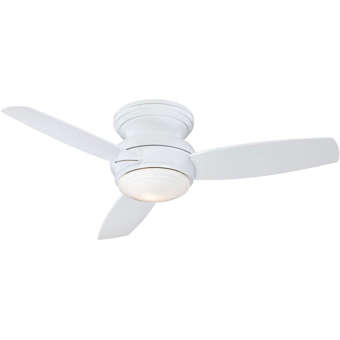Minka Aire F593L-WH Traditional Concept White 44" Flush Mount Ceiling Fan with Wall Control - ALCOVE LIGHTING