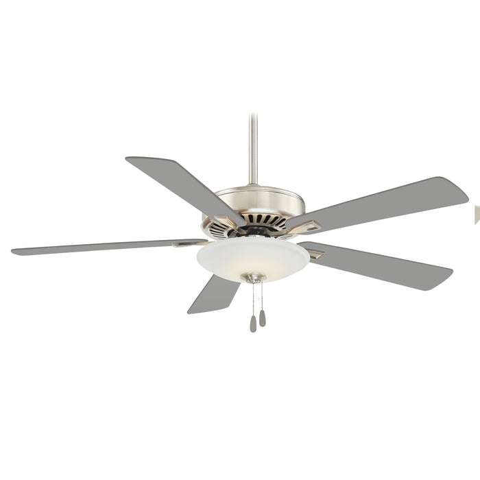 Minka Aire Contractor Uni-Pack 52" 5-Blade LED Ceiling Fan in Polished Nickel Fi