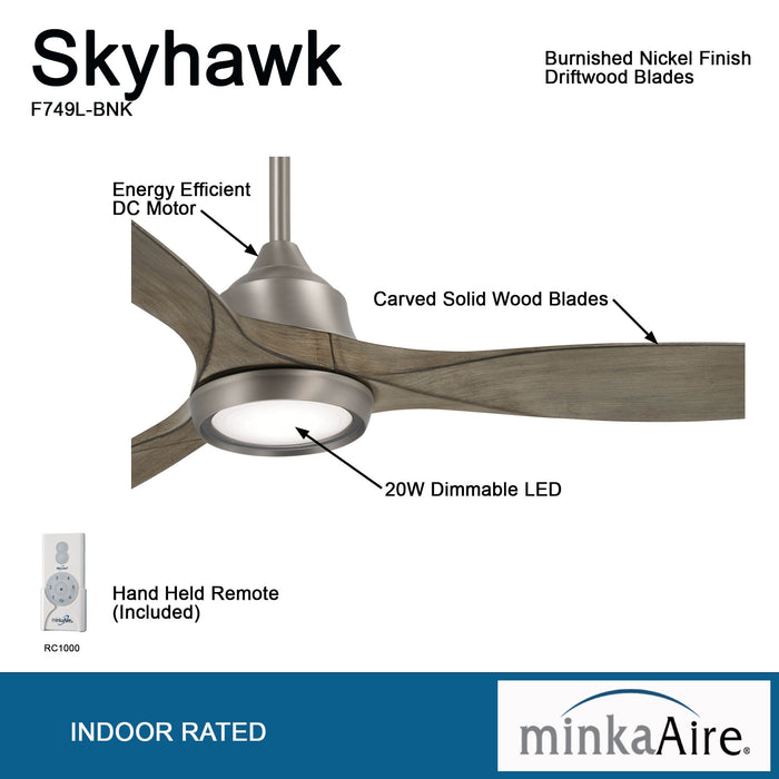 Minka Aire Skyhawk 60 in. Indoor Burnished Nickel LED Ceiling Fan