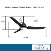 Minka Aire Java 54 in. LED Indoor/Outdoor Kocoa Ceiling Fan with Remote - ALCOVE LIGHTING