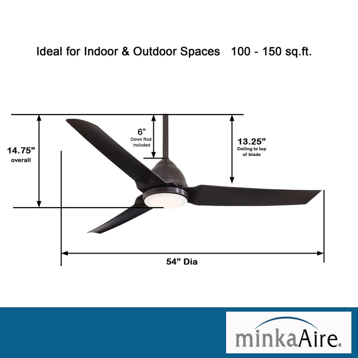 Minka Aire Java 54 in. LED Indoor/Outdoor Kocoa Ceiling Fan with Remote - ALCOVE LIGHTING