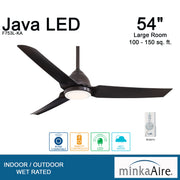 Minka Aire Java 54 in. LED Indoor/Outdoor Kocoa Ceiling Fan with Remote - ALCOVE LIGHTING
