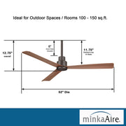 Minka Aire Simple 52 in. Indoor/Outdoor Oil Rubbed Bronze Ceiling Fan - ALCOVE LIGHTING