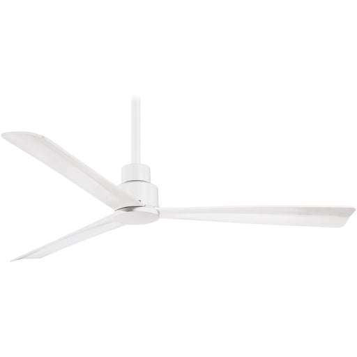 Minka Aire F787-WHF Simple Flat White 52" Outdoor Ceiling Fan with Remote Control - ALCOVE LIGHTING