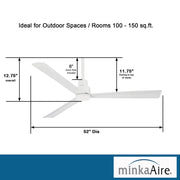 Minka Aire Simple 52 in. Indoor/Outdoor Flat White Ceiling Fan with Remote - ALCOVE LIGHTING