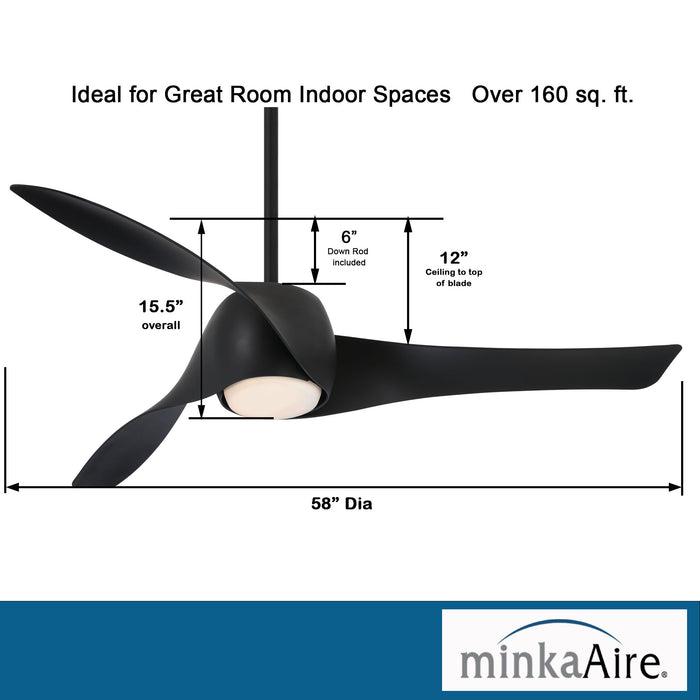 Minka Aire Artemis 58 in. LED Indoor Coal Smart Ceiling Fan