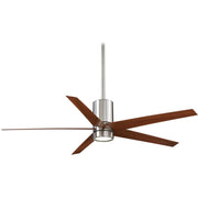 Minka Aire Symbio 56 in. LED Indoor Nickel Ceiling Fan with Walnut Blades - ALCOVE LIGHTING