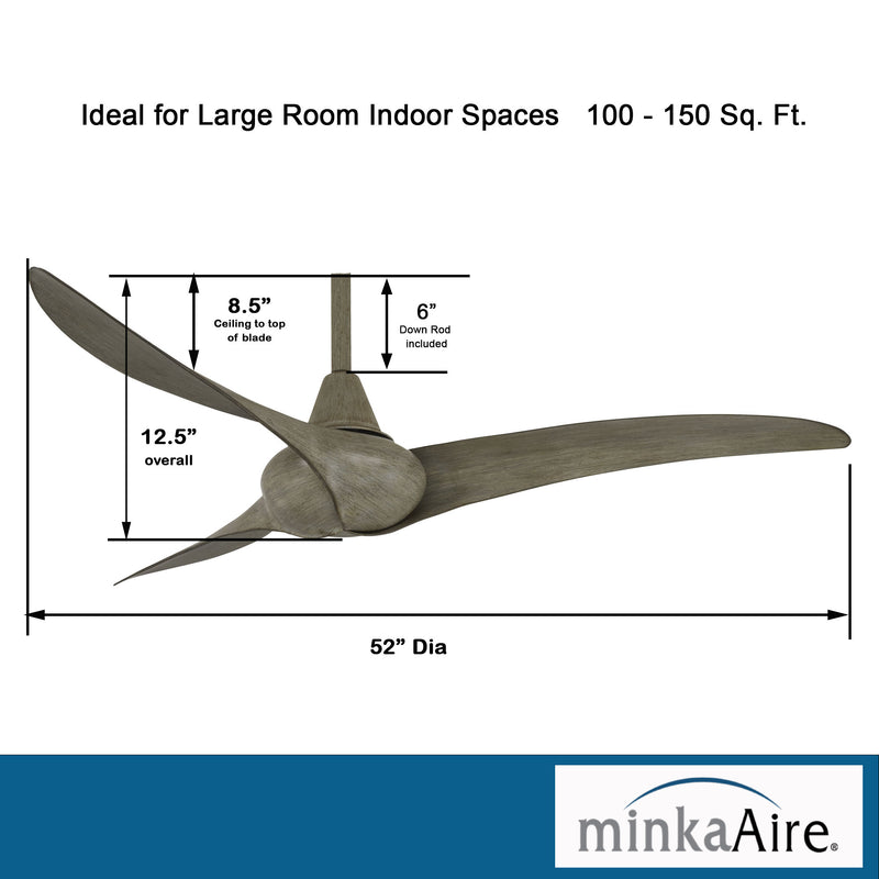 Minka Aire Wave 52 in. Indoor Driftwood Ceiling Fan with Remote Control