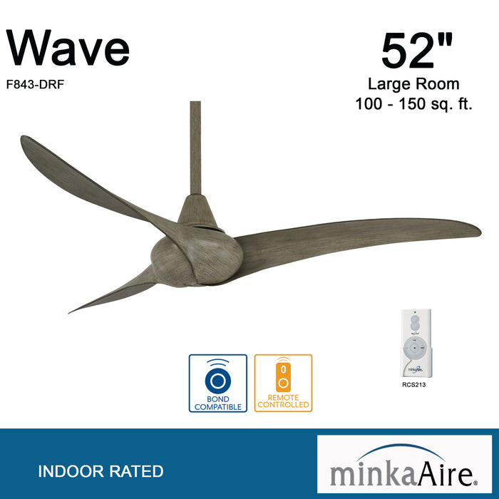 Minka Aire Wave 52 in. Indoor Driftwood Ceiling Fan with Remote Control