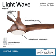 Minka Aire Light Wave 52 in. LED Indoor Distressed Koa Ceiling Fan with Remote - ALCOVE LIGHTING