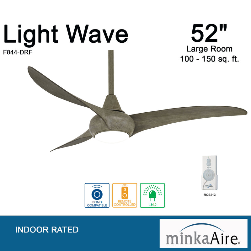 Minka Aire Light Wave 52 in. LED Indoor Driftwood Ceiling Fan with Remote