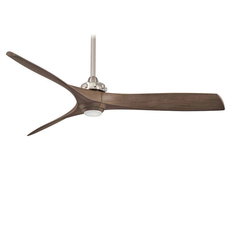 Minka Aire Aviation 60 in. LED Indoor Brushed Nickel Ceiling Fan with Ash Maple - ALCOVE LIGHTING