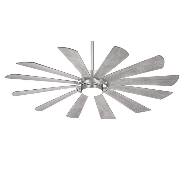 Minka Aire Windmolen 65 in. LED Indoor/Outdoor Brushed Steel Smart Ceiling Fan