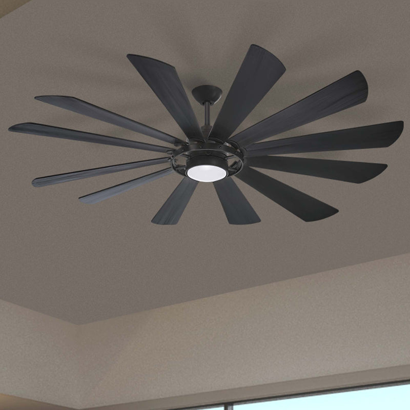 Minka Aire Windmolen 65 in. LED Indoor/Outdoor Textured Coal Smart Ceiling Fan