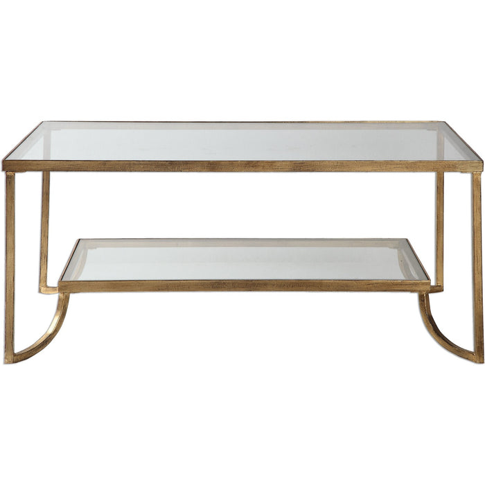 Uttermost 24540 Katina Gold Leaf Coffee Table
