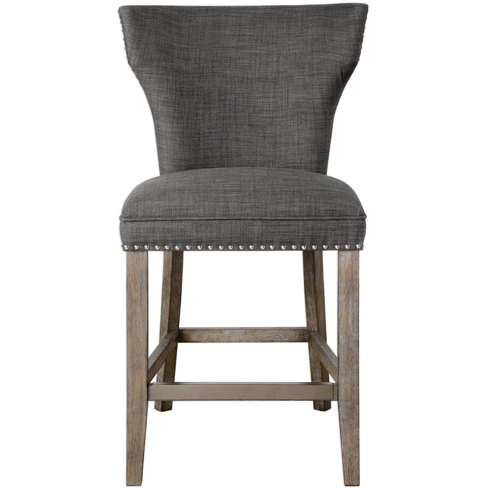 Uttermost 23433 Arnaud Charcoal Counter Stool