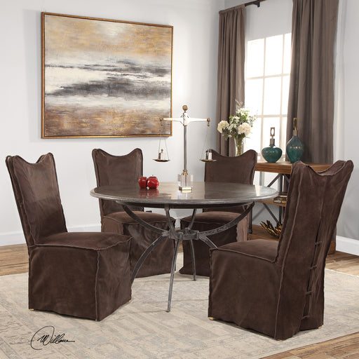 Uttermost Delroy Armless Chairs, Chocolate