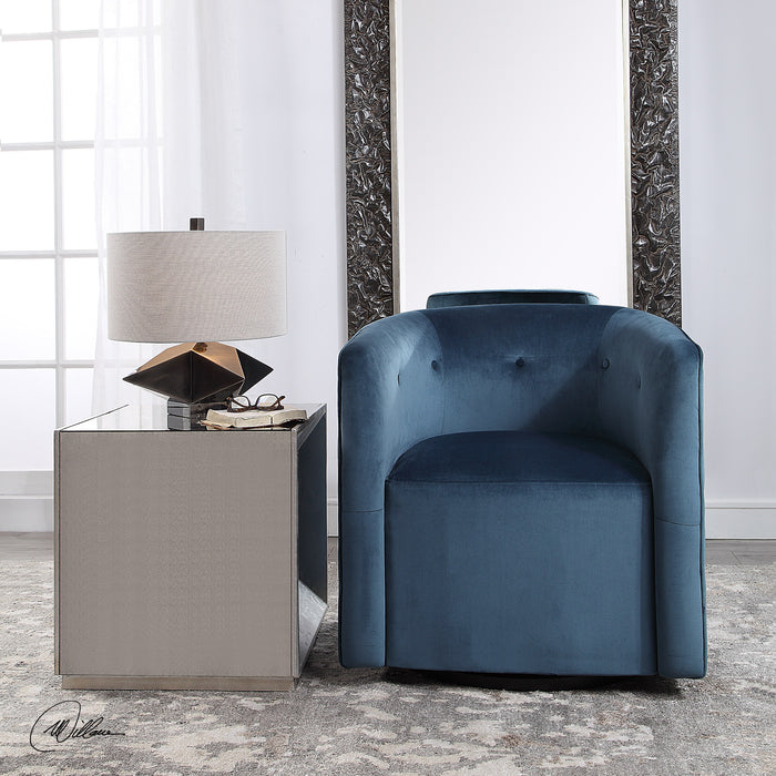 Uttermost 23491 Mallorie Blue Swivel Chair