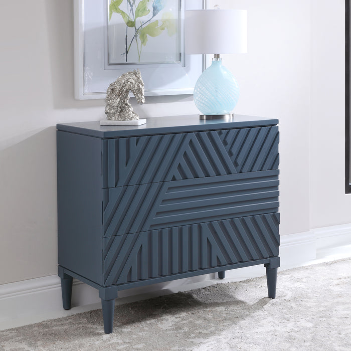 Uttermost 25383 Colby Blue Drawer Chest