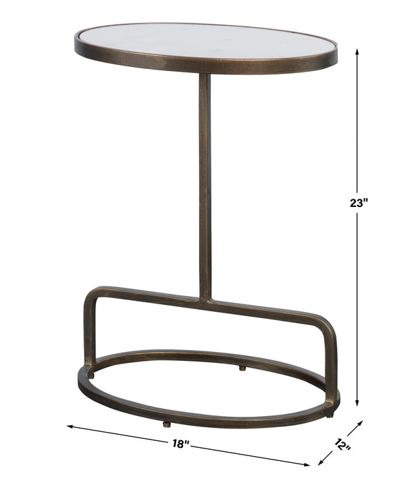 Uttermost Jessenia White Marble Accent Table