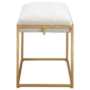 Uttermost Paradox Small Gold & White Shearling Bench