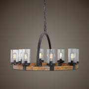 Uttermost 22133 Atwood 8 Light Wagon Wheel Pendant