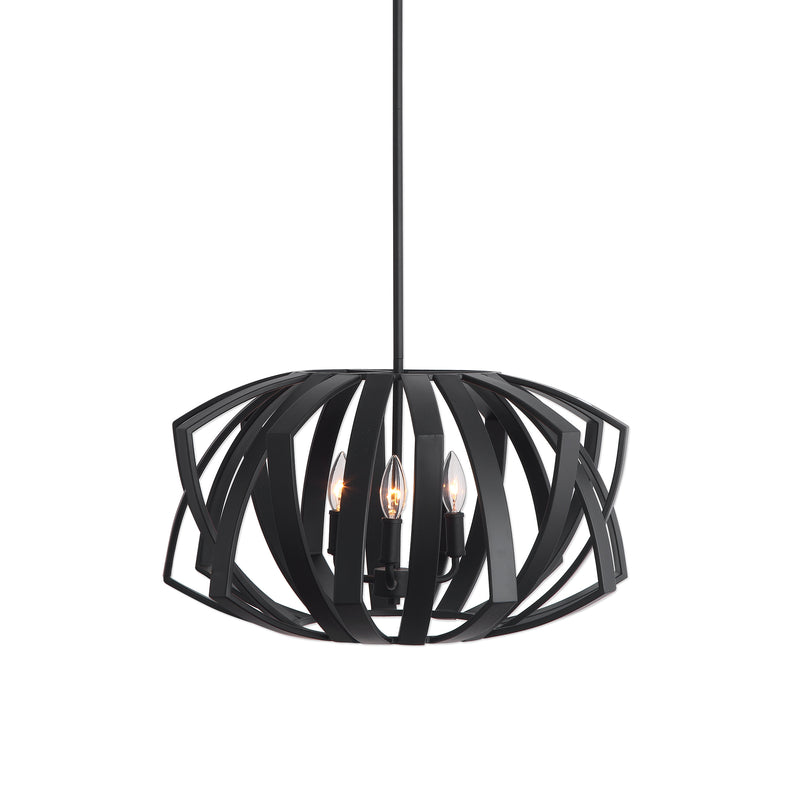 Uttermost 22137 Thales Black Geometric 3 Light Pendant