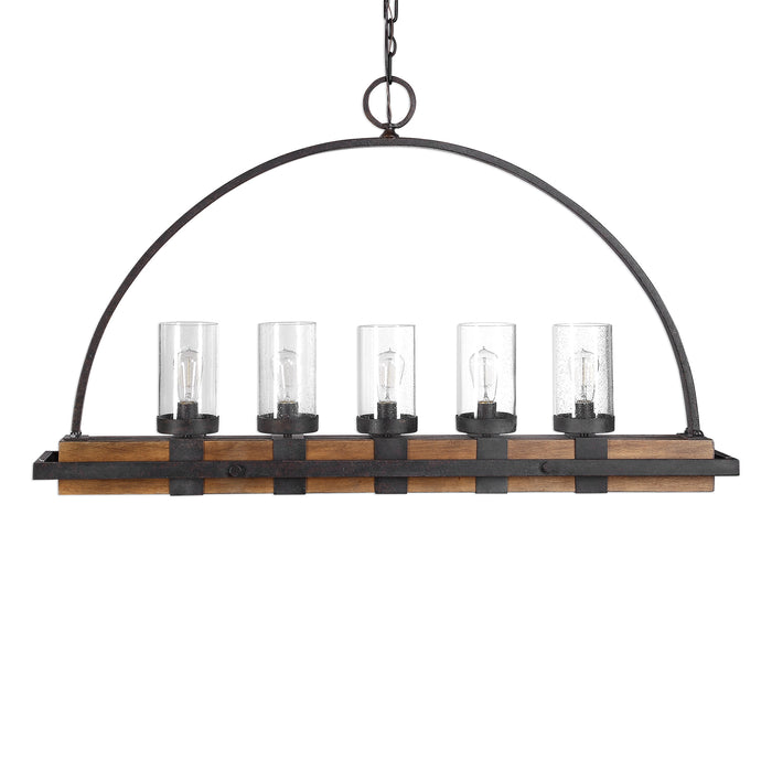 Uttermost 21328 Atwood 5 Light Rustic Linear Chandelier 