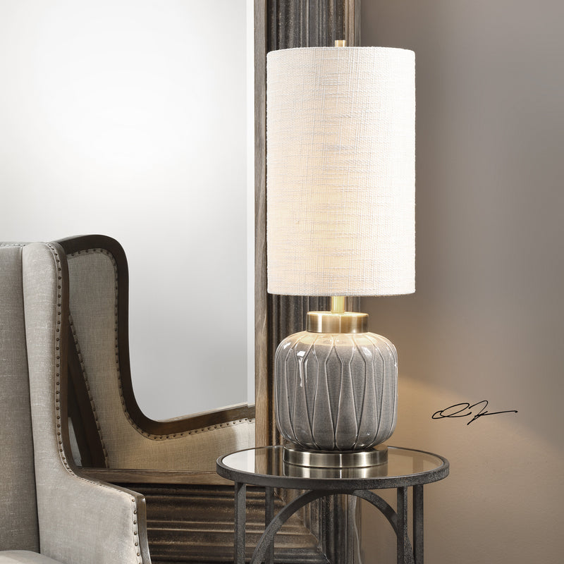 Uttermost 29559-1 Zahlia Aged Gray Ceramic Lamp