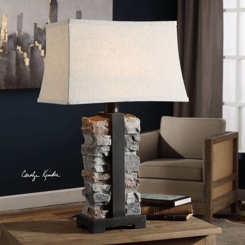 Uttermost 27806-1 Kodiak Stacked Stone Lamp