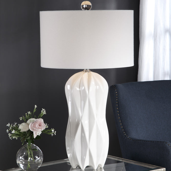 Uttermost 26204 Malena Glossy White Table Lamp