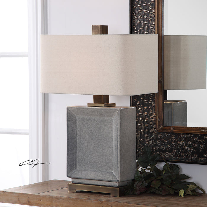 Uttermost 27905-1 Abbot Crackled Gray Table Lamp