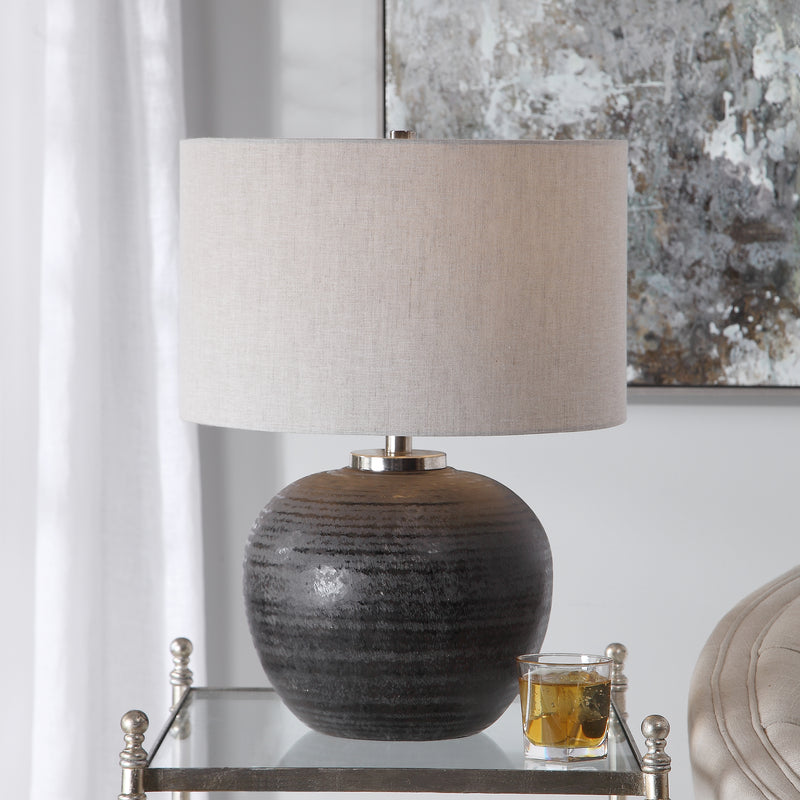 Uttermost 26349-1 Mikkel Charcoal Table Lamp